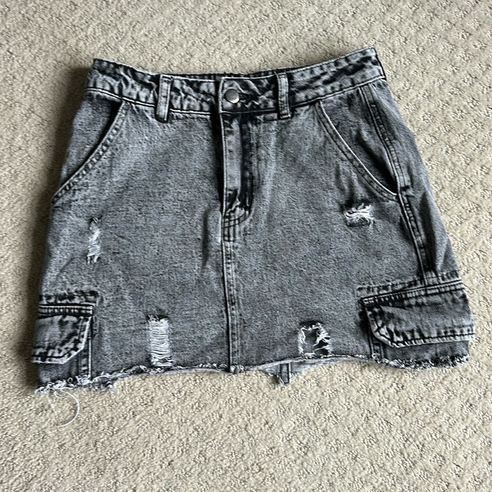 Newbury Kustom Black Denim Skirt Size Small